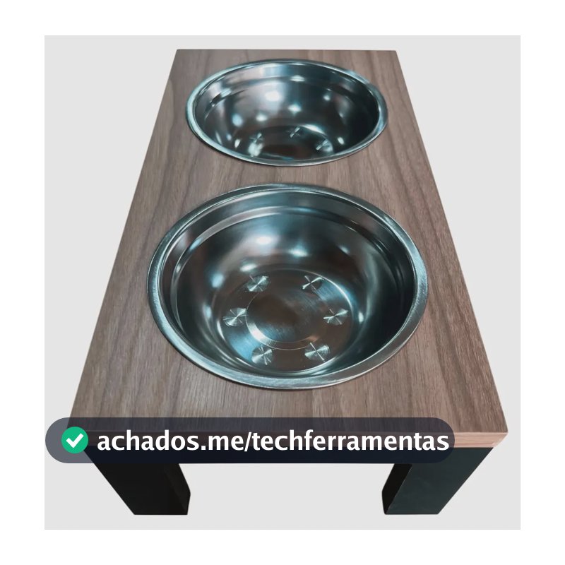 Comedouro Alto Duplo Para Cachorros E Gatos - Tamanho P Savana