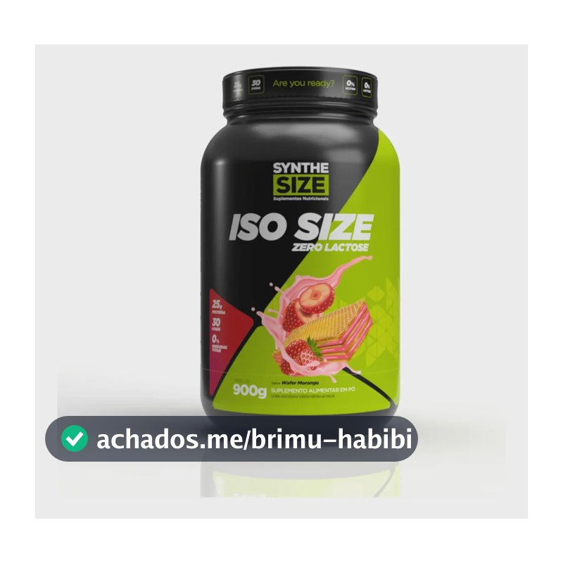 Iso Size Zero Lactose - 900g - Zero Lactose - Whey Isolado Wafer De Morango