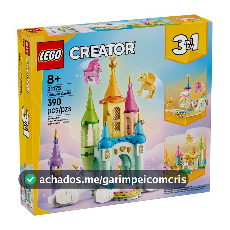 Lego® Creator 3em1 Castelo De Unicórnios; Brinquedo 31175