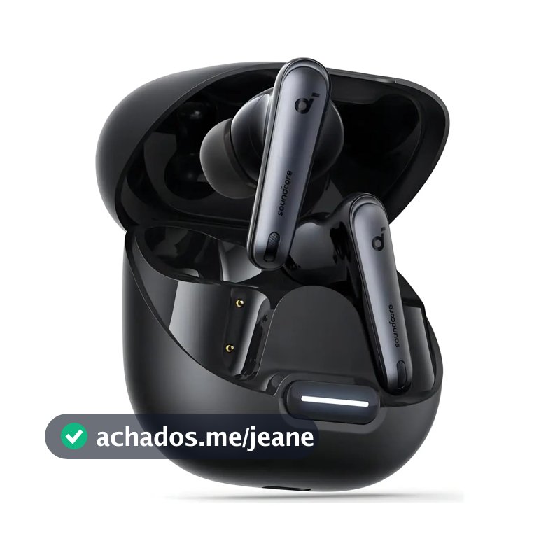 Fone De Ouvido Soundcore by Anker Liberty 4nc ANC Redução de Ruído de 98,5% Cancelamento Adaptativo Bluetooth 5.3 Multiponto Cor Preto para Ouvidos e Ambiente Áudio Hi-Res 50H Bateria Carga Sem Fio