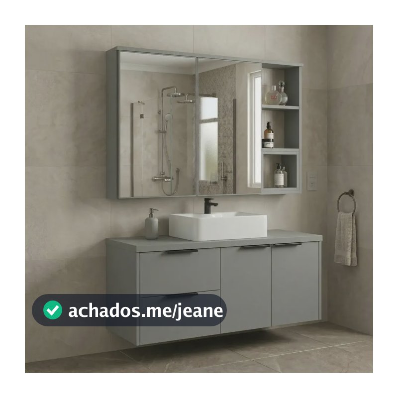 Conjunto Gabinete Para Banheiro Suspenso Com Cuba Branco