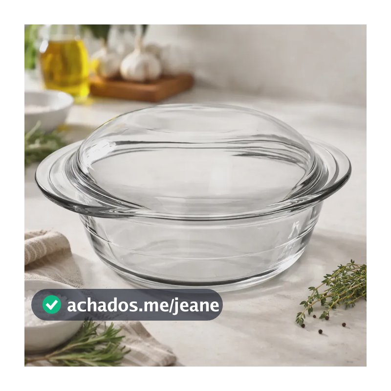 Tigela Assadeira Terrina Marinex Redonda 2,8l Base 1,9l Tampa 0,9l grande