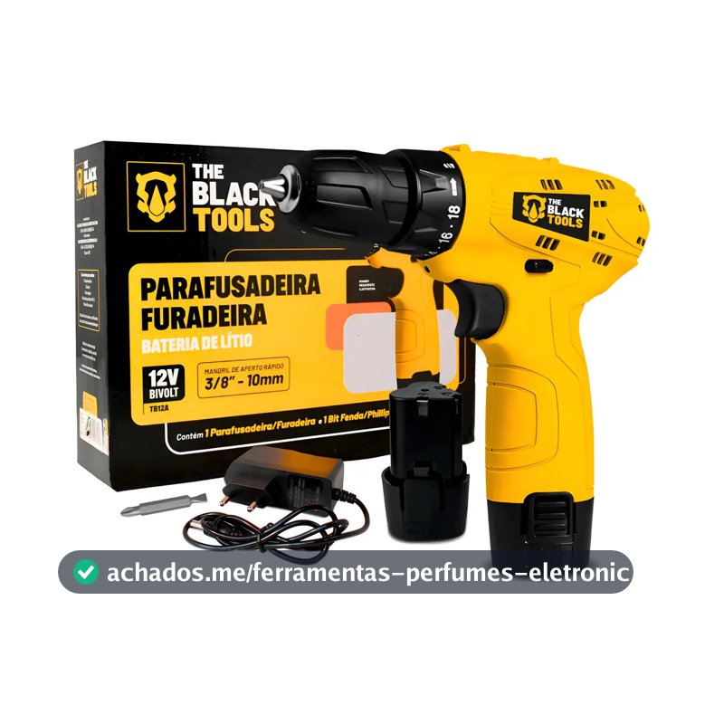 Parafusadeira Furadeira 3/8 Bivolt A Bateria 12v Cor Amarelo Frequência 60hz