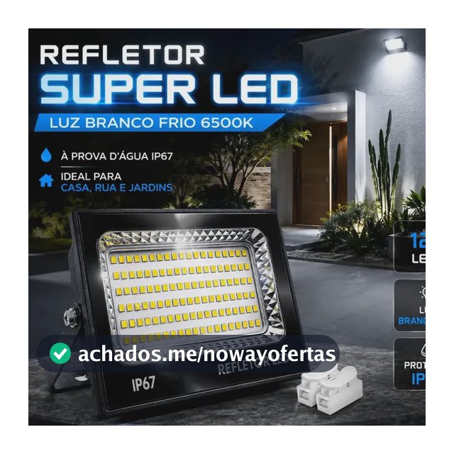 Kit 2 Refletor Super Led 400w Ip67 Holofote Bivolt Prova D'água Branco Frio 6500k Preto