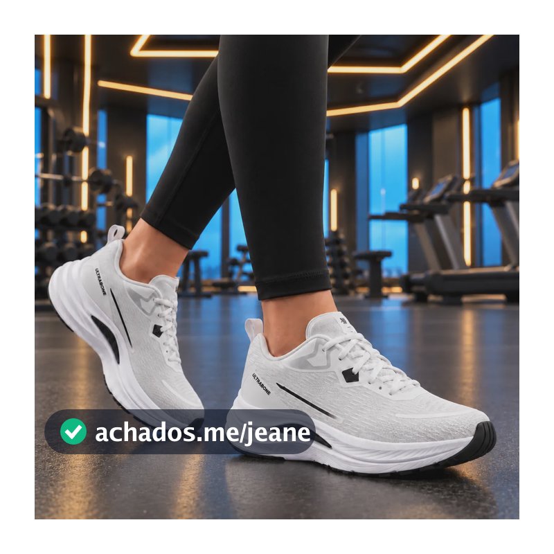Tênis Feminino Esportivo Caminhada Academia Corrida Treino Branco 36,0 Br