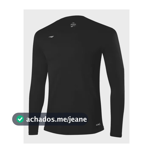 Camiseta Masculina Manga Longa Penalty Block Proteção Uv Preto Liso P