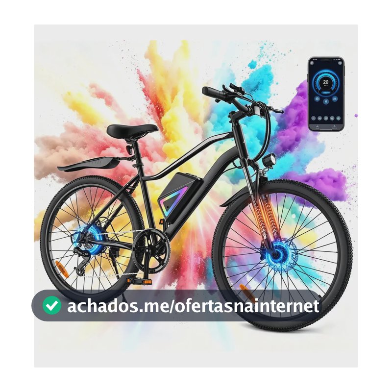 Bicicleta Elétrica Xroymexroy EB3 26" 750W com Bateria 36V, Autonomia 40km, Suspensão Dianteira, Shimano 7 Marchas e APP