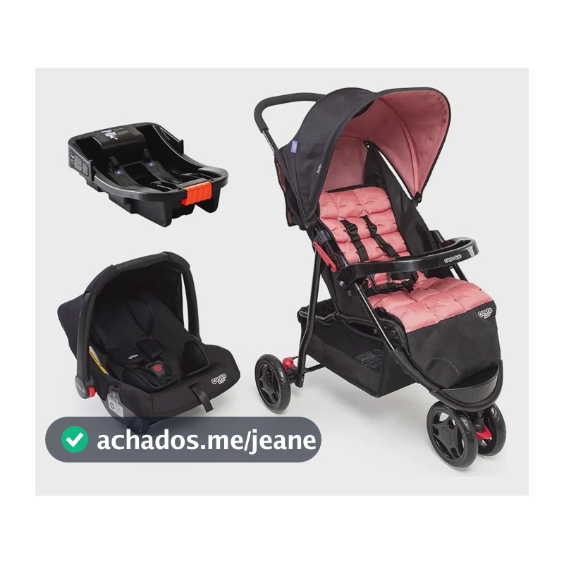 Travel System Cosco Kids, Toffy Trio, 0 A 15 Kg, Rosa Noite