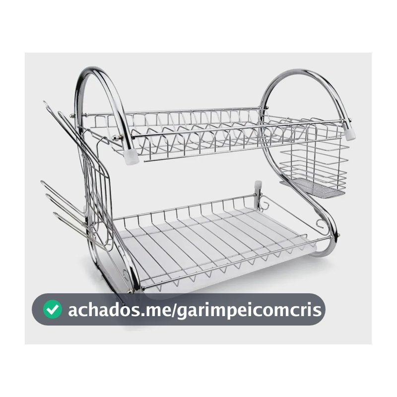 Vittak Escorredor Duplo De Louça Para 14 Pratos Talheres Com Bandeja Inox Cozinha Prateado