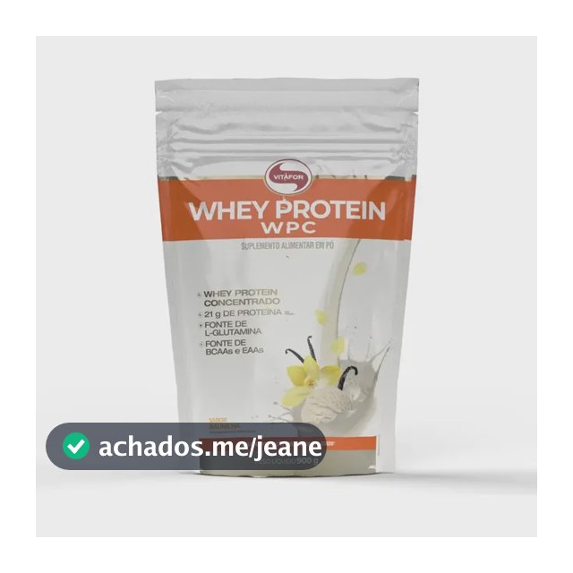 Whey Protein Baunilha 100% Whey Concentrado 900g Vitafor