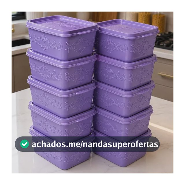 10 Marmita Pote Fitness Micro-ondas Freezer 1litro- Oliplast Lilás