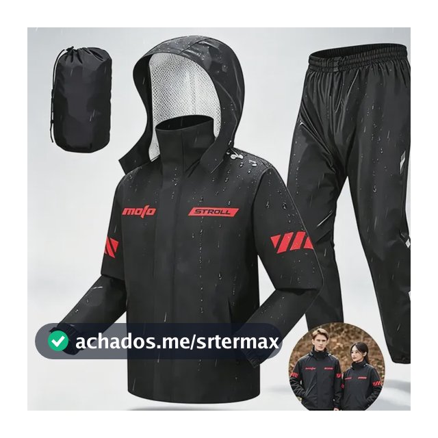 Capa De Chuva Roupa Conjunto Para Motoqueiro Reforçada Kit