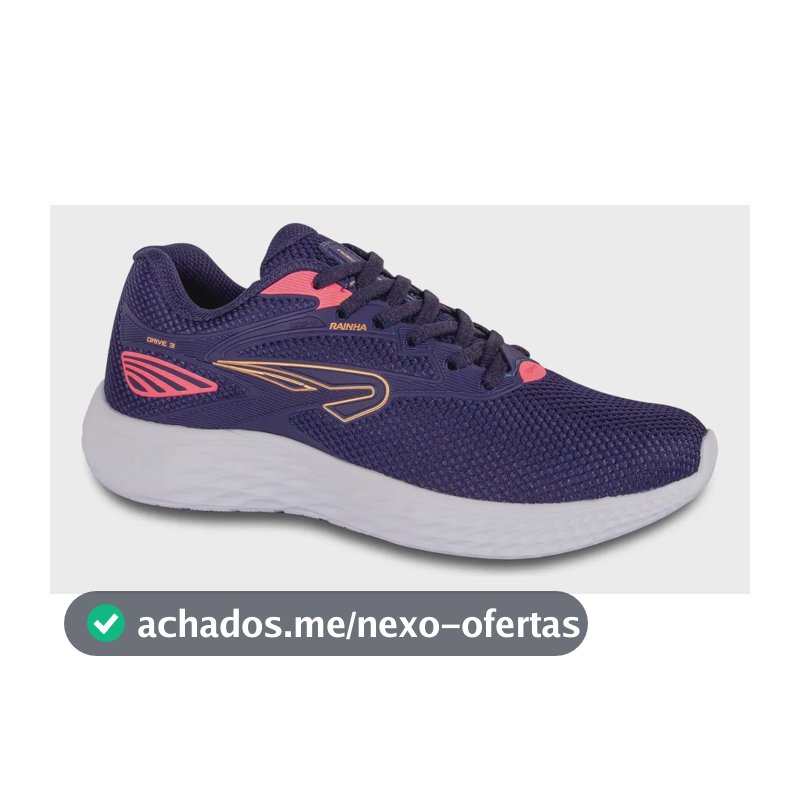 Tênis Masculino E Feminino Drive Iii Rainha Marinho/pink/dourado Liso 41 Br