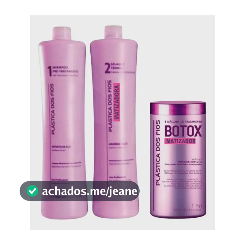 Plástica Dos Fios Selagem Térmica Matizador 3 Pçs (2 X 1l + Btox 1k)