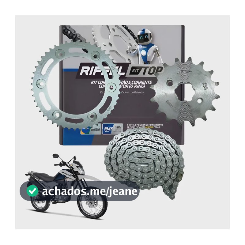 Kit Relação Bros 160 Xre 190 Riffel Com Retentor Todas Cinza