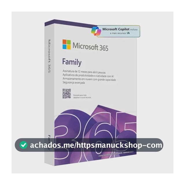 Microsoft 365 Family 2026 + Mcafee Premium - Licença 1 Ano