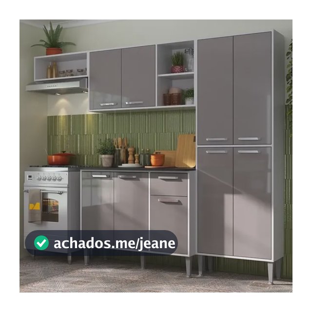 Cozinha Compacta Xangai 9 Portas Multimóveis Br/laca Fumê Branco/lacca Fumê
