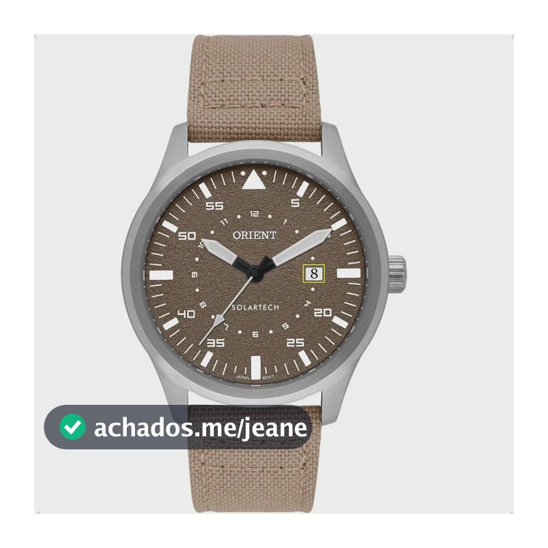 Relógio Orient Solartech Mbsn1004 M1mx Pulseira Nylon 42mm Cáqui Marrom