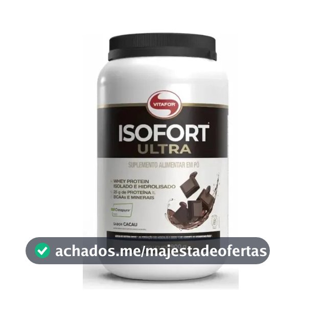 Whey Protein Vitafor Isofort Ultra 900g Cacau com Creatina e Glutamina