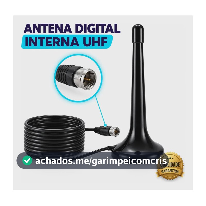 Antena Digital Interna Externa Hdtv 4k Uhf Cabo 3 Metros Para Smart Tv Led Lcd Tv Tubo Conversor Tv Aberta Sinal 360km Canais Abertos Sem Mensalidade Digital Terrestre Longo Alcance Brasiliana Tech