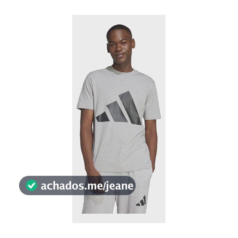 Camiseta Masculina Essentials Big Logo adidas Mgreyh/black Liso M