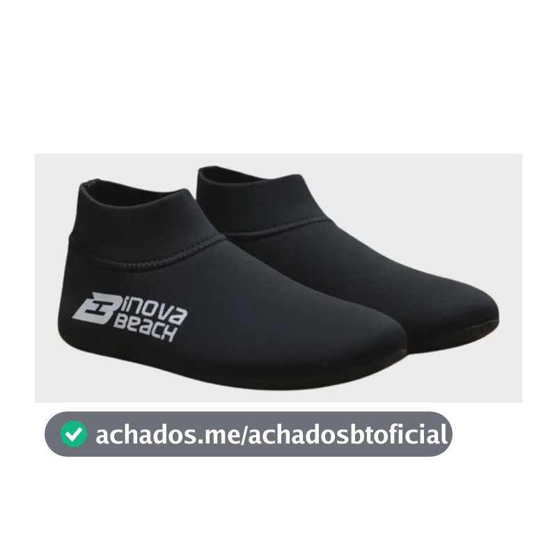Meia Sapatilha Beach Tennis Esportiva Areia Praia Neoprene Preto M
