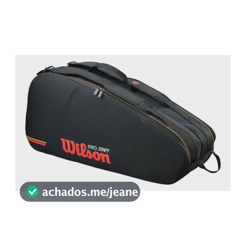 Raqueteira Wilson Pro Staff Classic 6 Pack Preta Preto