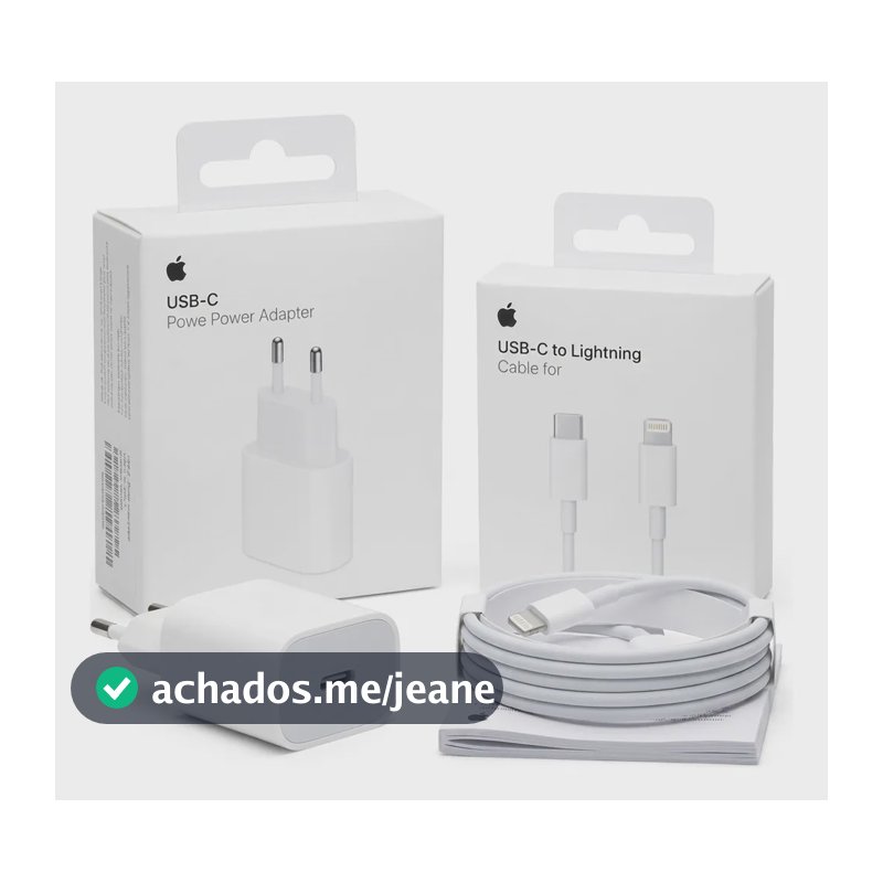 Kit Carregador Original Apple iPhone  11 12 13 14 E Cabo Branco