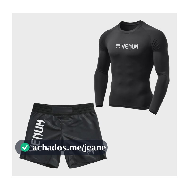 Kit Mma Muay Thay Jiu-jitsu Ufc No-gi Treino Luta Rash Guard Kit - Ven-elastano Com Logo/estampa M