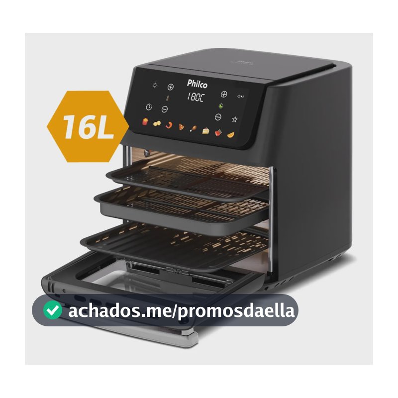 Fritadeira Air Fryer Philco 16 Litros Paf16c Preto 220v