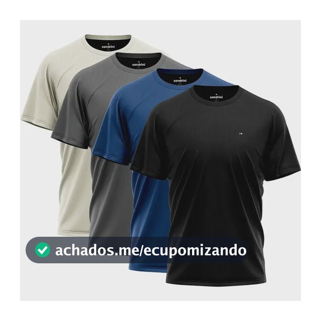 Kit 4 Camiseta Dry-fit Sandrini Masculina Academia Caminhada