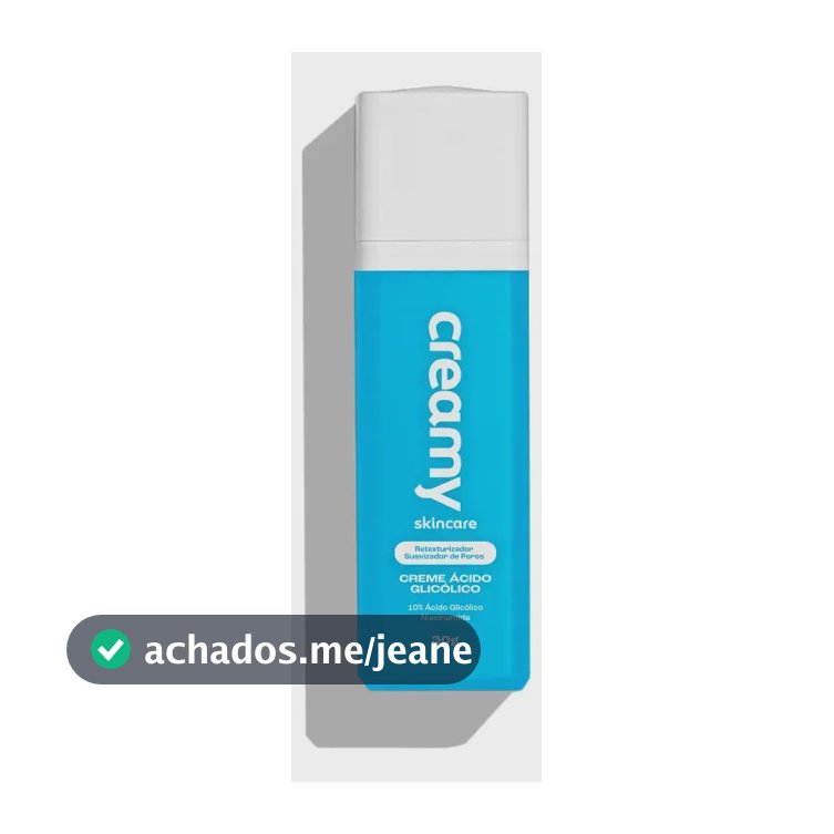 Creamy Skincare Ácido Glicólico 30g | Reduz Poros Dilatados, Melhora A Pele, Hidratação Profunda E Intensa, Controla O Brilho Excessivo | Todos Os Tipos De Pele, Noturno