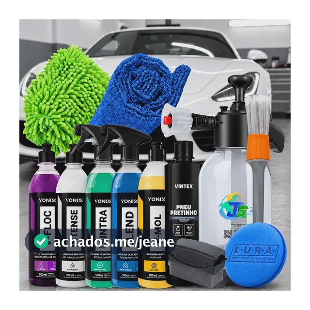 Kit Completo Lavar Carro Rapido Cera Pulverizador 2l Brilho Branco