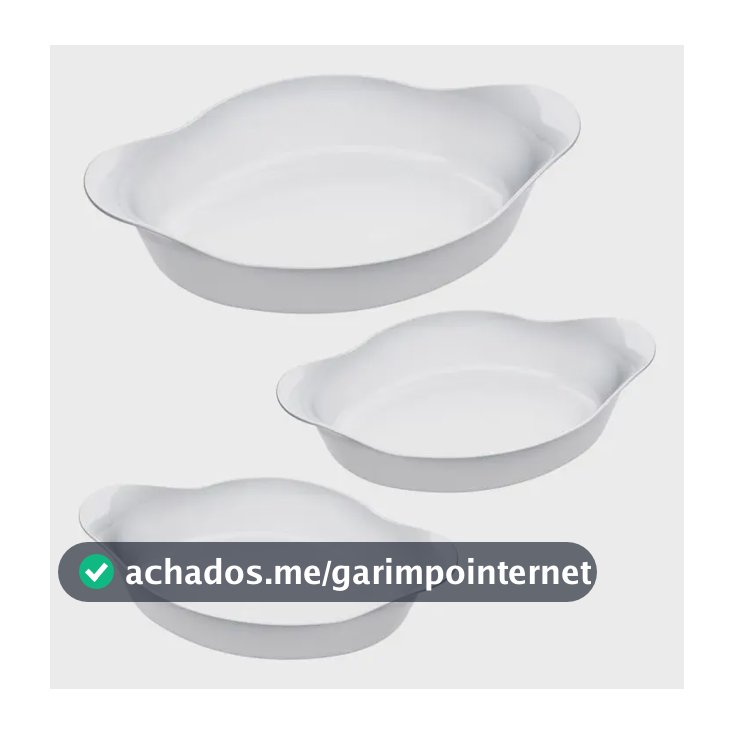 Marinex Conjunto de Assadeiras Oval Opaline 3 Peças Branco
