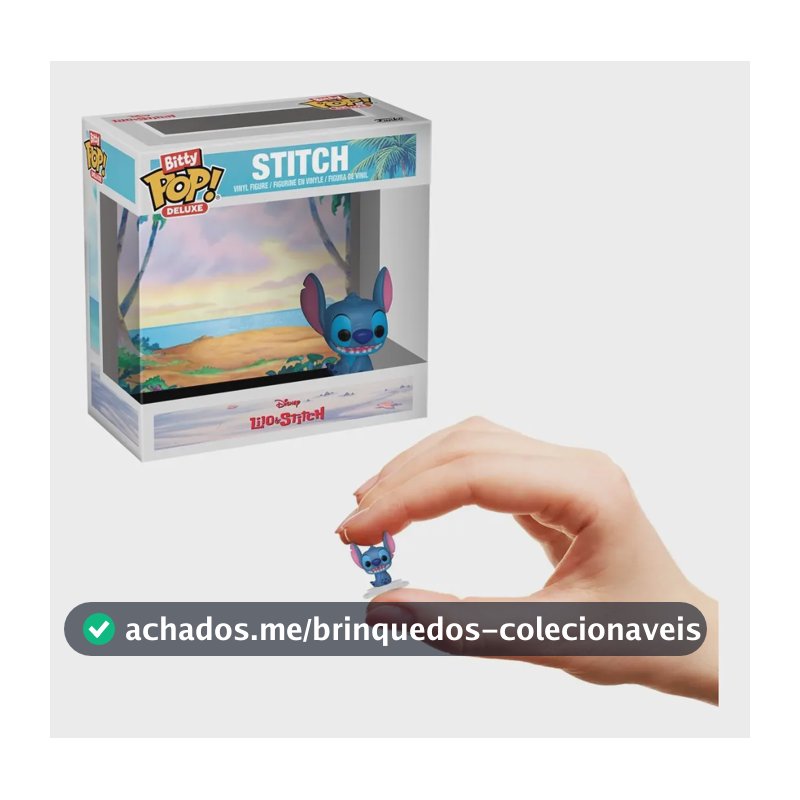 Boneco Funko Bitty Pop! Deluxe Disney Stitch Na Praia Candide