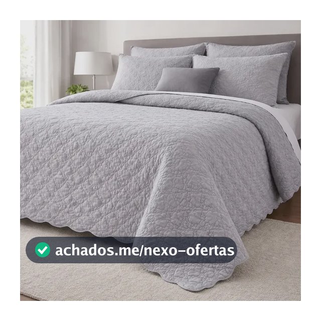 Cobre Leito Queen Matelado Dupla Face Leve Confortável Macio Cinza Matelado