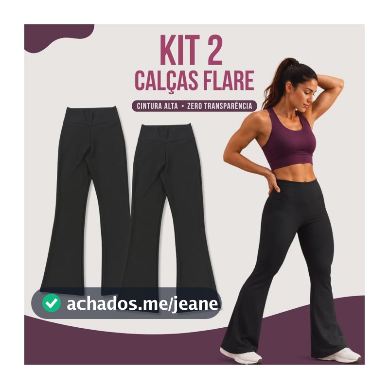 Kit 2 Calça Legging Bailarina Zero Transparência Grossa