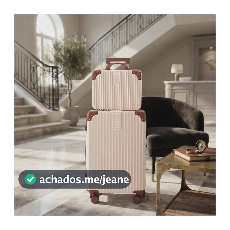 Mala De 10kg Bordo De Mão Bloguerinha Com Frasqueira Viaggio Creme Listras