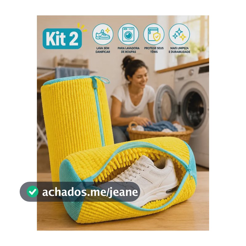 Kit 2 Sacos Para Lavar Tênis Sapatos E Calçados Na Máquina De Lavar Protetor Lavagem Chenille Com Zíper Reforçado Reutilizável Antiatrito Para Lavadora Frontal E Superior Sansé