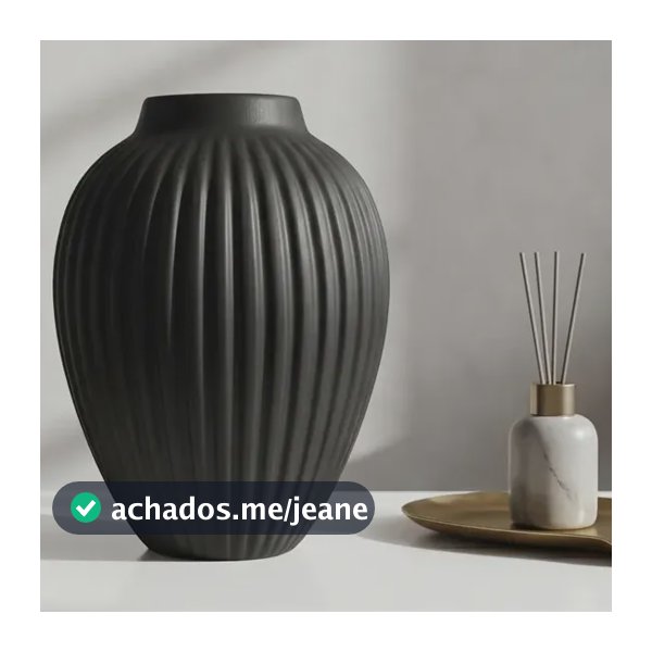 1 Vaso Grande Decorativo Cerâmica Enfeite Quarto Rack Hall Cupula G Preta