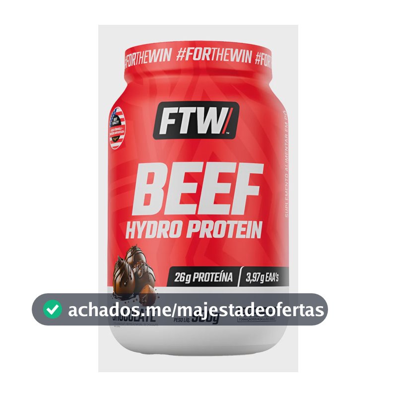 Proteína Beef Hydro Protein Hidrolisada Zero Lactose Sabor Chocolate FTW