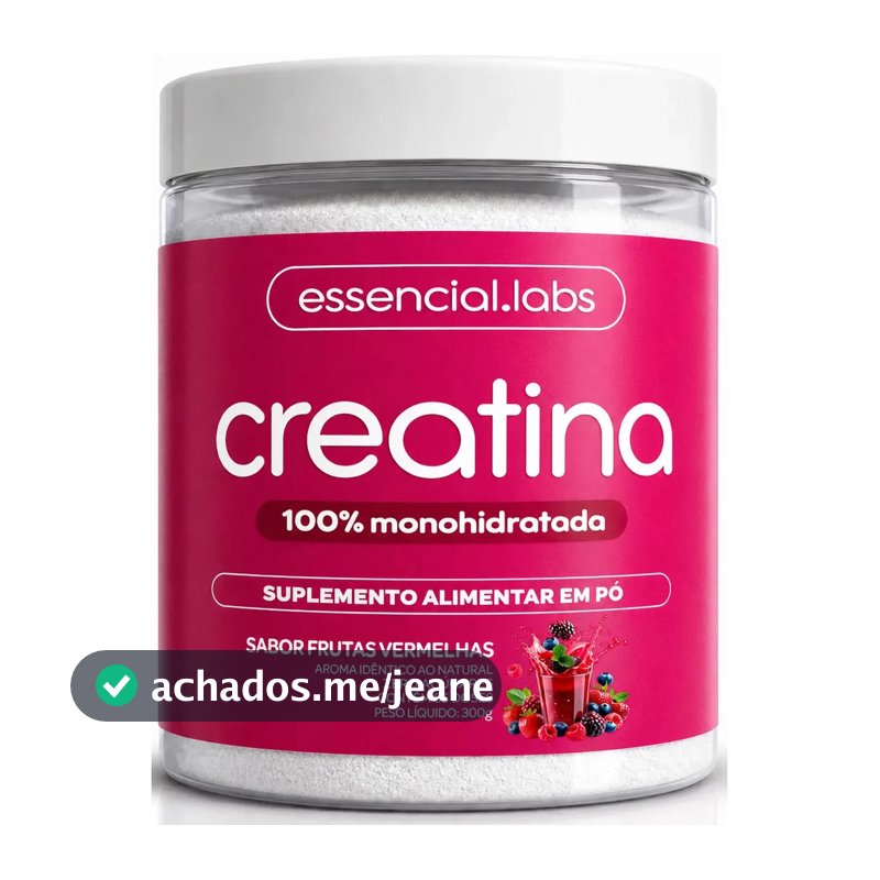 CREATINA MONOHIDRATADA 100% Pura - Sabor Frutas Vermelhas - 300g