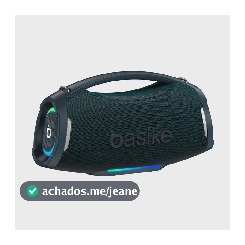 Caixa de Som Basike Bluetooth Portátil 200W com Subwoofer e IPX6 Azul-Marinho