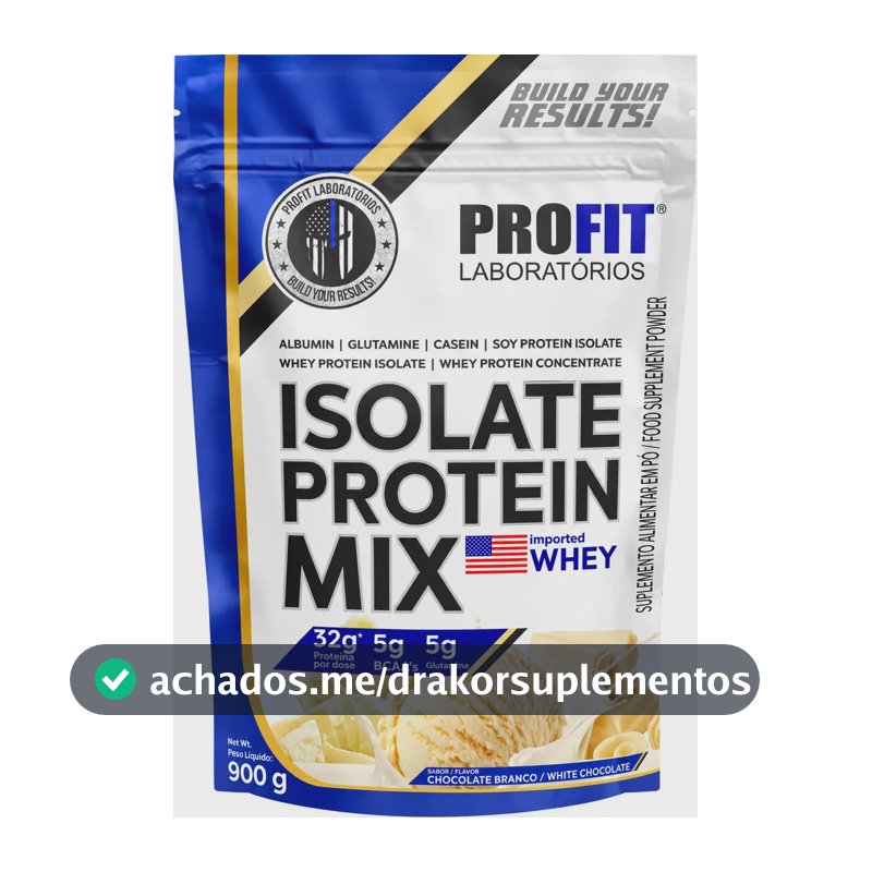 Whey Protein Isolate Protein Mix 900g Chocolate Branco - Profit Laboratórios