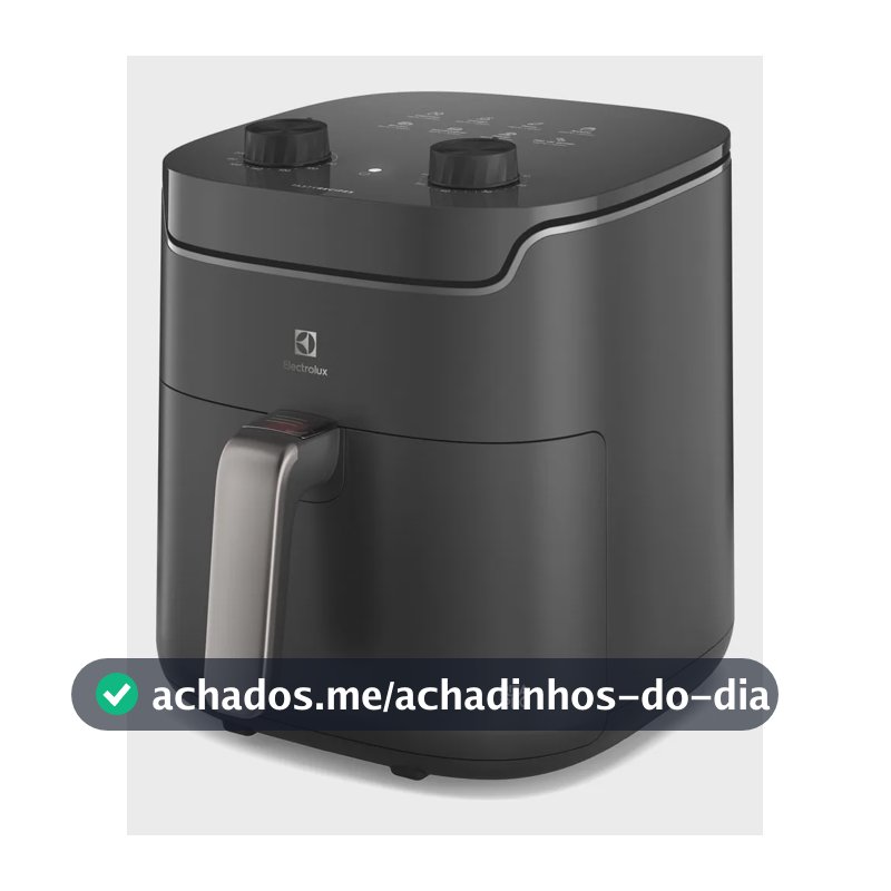 Air fryer Fritadeira Elétrica Electrolux EAF40 1400W sem oleo Rita Lobo 5,6L 8 receitas pré-sugeridas timer 60 minutos desligamento automático cesto removivel dupla camada antiaderente - Cinza