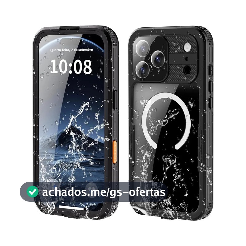 Capa Aquáticos Celular A Prova Dágua para iPhone 17 Pro/18Pro Perfeito Anti Impacto Praia Sports Mergulho Ciclismo Fotografia 360 Shield box protetora Subaquática Resistente Piscina