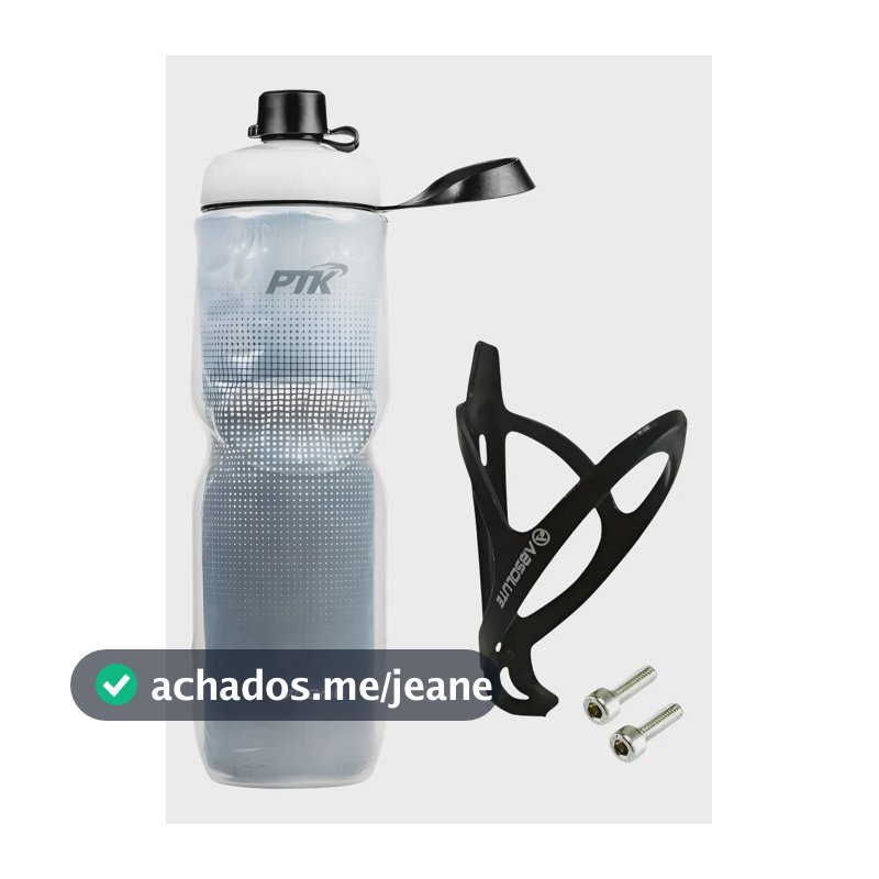 Garrafa Caramanhola Térmica P/ Bicicleta 700ml C/ Suporte Ab Cor Full Preto