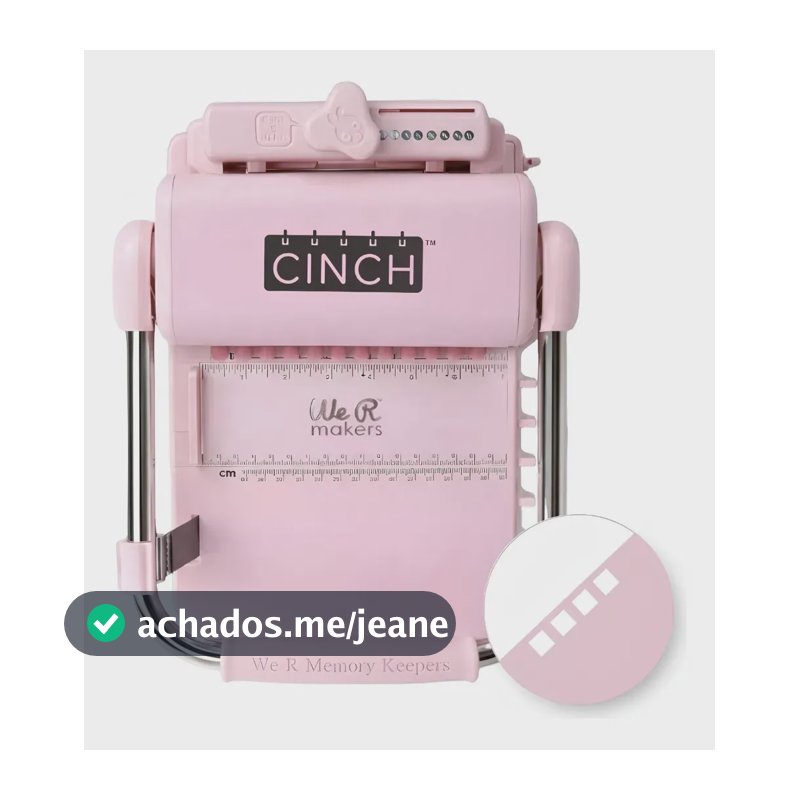 Encadernadora The Cinch Rosa Furo Quadrado - We R Memory Rosa
