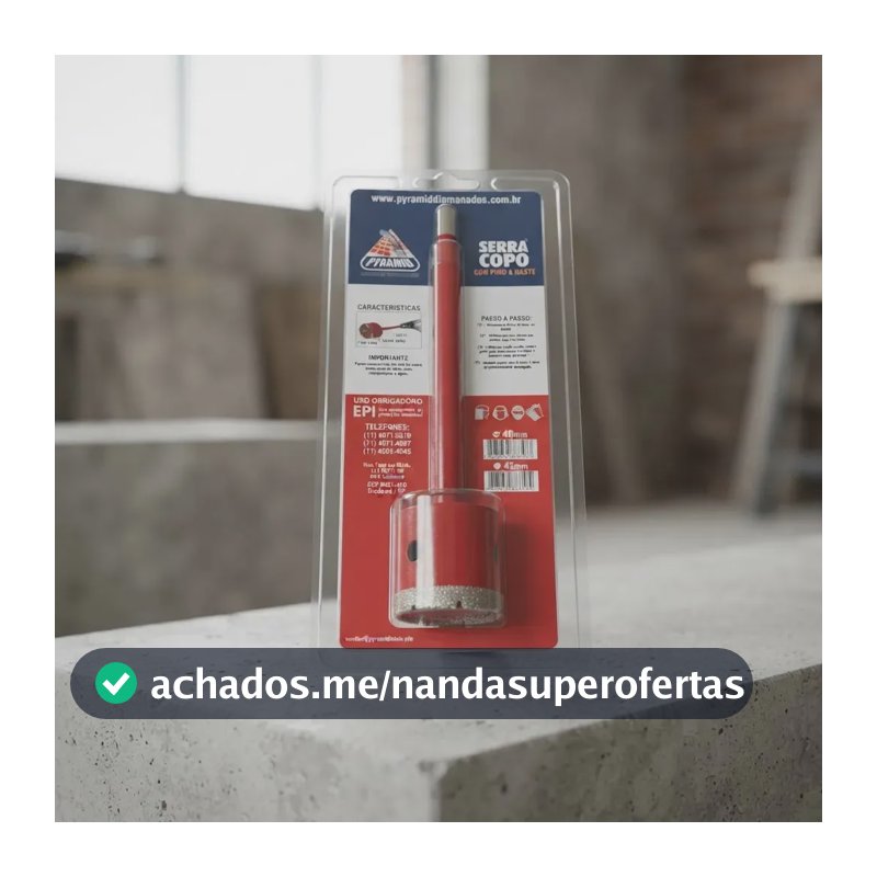 SERRA COPO DIAMANTADA 40MM PARA CONCRETO/TIJOLO/GRANITO