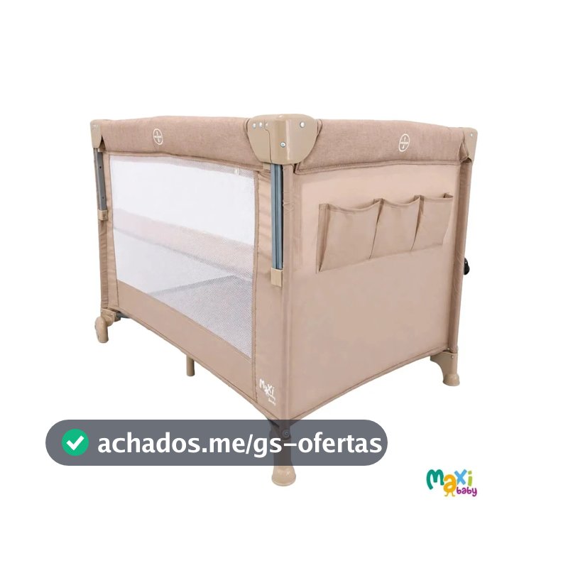Berço Cercado Portátil Bebê Co-bed Acoplado Desmontável 2 Alturas Buddy Maxi Baby - Bege